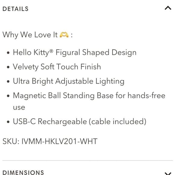 Impressions X Hello Kitty LED Handheld Makeup Mirror - Picture 7 of 10